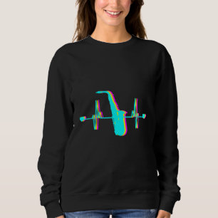 Sweatshirt Heartbeat Saxophone Musicien d'instruments de musi