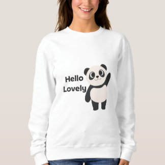 Sweatshirt Hello Lovely – Cute Panda T-Shirt Design | Kawaii