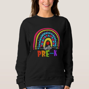 Sweatshirt Hello Pre K Rainbow Team Hello Preschool Rocks Squ