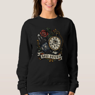 Sweatshirt Heures tristes Tatouage Flash Horloge 3h du matin