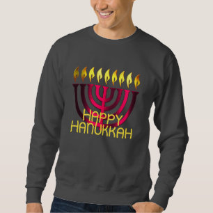 Sweatshirt Heureux Hanoukka Menorah rose