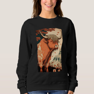 Sweatshirt Highland Cow Scottish Cattle Ukiyo