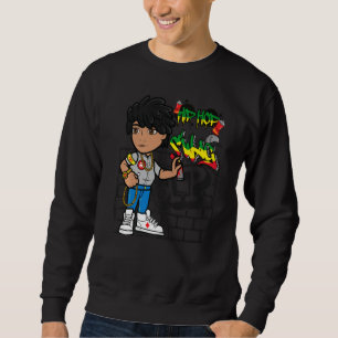 Sweatshirt Hip hop Black Homme Spray Peintre Artiste Hommes M