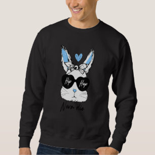 Sweatshirt Hip hop Neva Die Funny Bunny Tie Dye Lunettes East