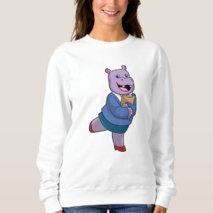 Sweatshirt Hippopotame en secrétaire avec bloc-notes