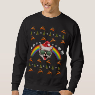 Sweatshirt Hipster Père Noël Chat Noël Tee Drôle Noël Kitty M