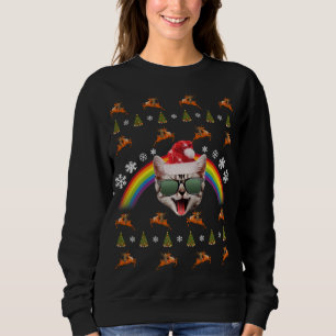 Sweatshirt Hipster Père Noël Chat Noël Tee Drôle Noël Kitty M