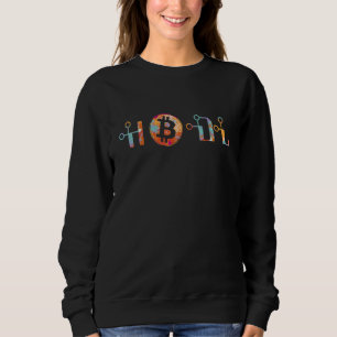 Sweatshirt Hodl Bitcoin Cryptomonnaie Aquarelle