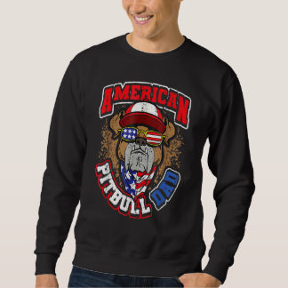 Sweatshirt Homme American Pitbull Papa 4 juillet