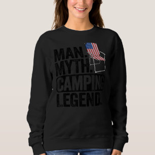 Sweatshirt Homme Mythe Camping Légende US Drapeau américain C