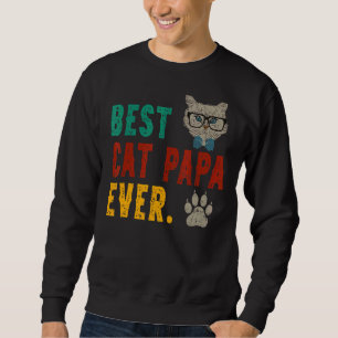 Sweatshirt Homme Vintage Meilleur Chat Papa Jamais Bump Fi Pè