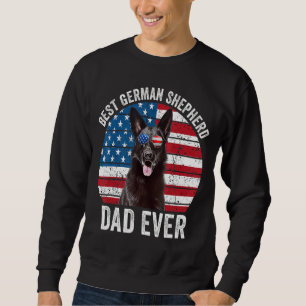Sweatshirt Hommes Berger Allemand Noir Papa Drapeau Américain