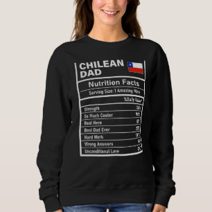 Sweatshirt Hommes Chilien Papa Nutrition Facts Fête des pères