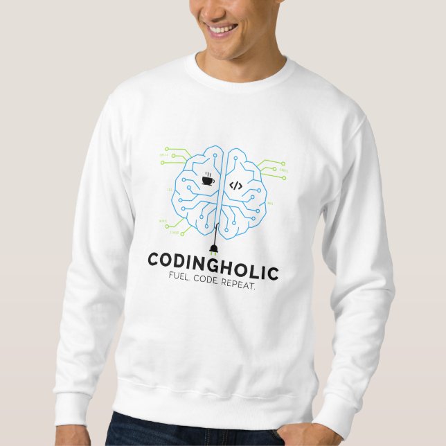 Sweatshirt Hommes Clean Tech Cerveau Programmation Graphique  (Devant)
