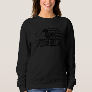 Sweatshirt Hommes Dachshund Papa dévêtu Drapeau Américain Pat