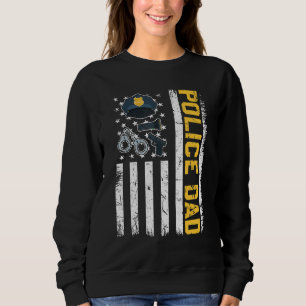 Sweatshirt Hommes en détresse Police Drapeau Américain Papa P