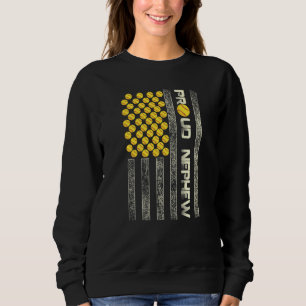 Sweatshirt Hommes Fiers Nephew drapeau américain Softball Spo