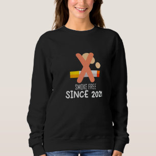 Sweatshirt Hommes Fumer Gratuit Depuis 2021 Cessez De Fumer N
