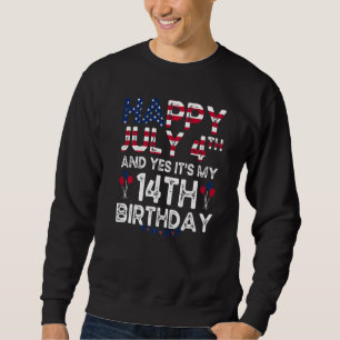 Sweatshirt Hommes heureux 4 Juillet Et Oui C'est mon 14e anni