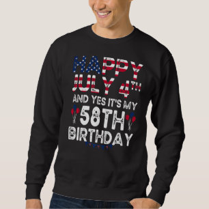 Sweatshirt Hommes heureux 4 Juillet Et Oui C'est Mon 58e anni