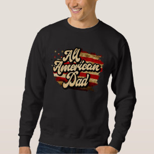 Sweatshirt Hommes Patriotique Tout Américain Papa Usa Drapeau