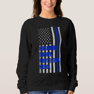 Sweatshirt Hommes Police Papa Mari Papa Protecteur papa Héros