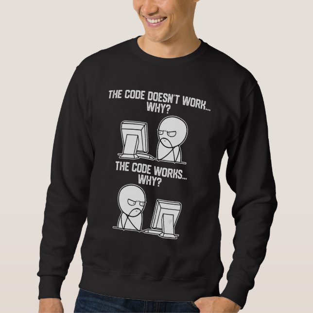Sweatshirt Hommes   Programmeurs Code Fonctionne Pourquoi Mèm (Devant)