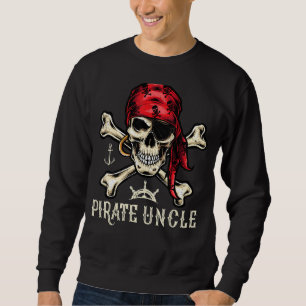 Sweatshirt Hommes Style Rétro Crâne Squelette Pirate Oncle Fa