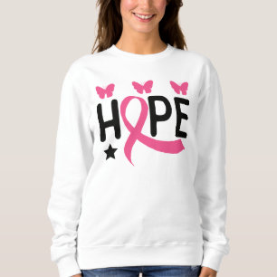 Sweatshirt Hope Pink Ribbon Fighter Survivor Cancer du sein H