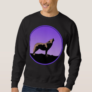 Sweatshirt Howling Wolf at Sunset - Art faunique original