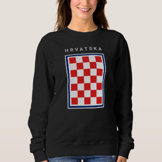 Sweatshirt Hrvatska Damier Bleu Bordure