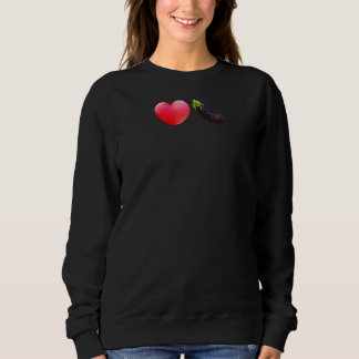 Sweatshirt I Heart Love Dick Eggplant Raglan