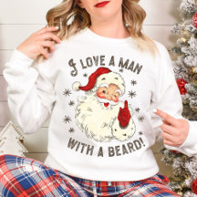 I Love a Man with a Beard Vintage Père Noël Christ