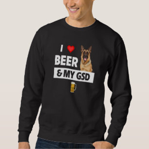 Sweatshirt I Love Beer Et Mon Gsd Maman Papa Allemand Berger