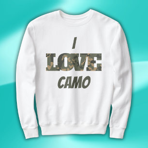 Sweatshirt I Love Camouflage Vert Brown  