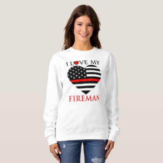 Sweatshirt I Love My Fireman - Pompier