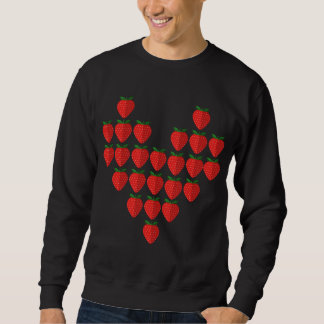 Sweatshirt I Love Strawberries Berry Heart Fruit Art