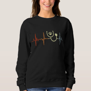 Sweatshirt I Love Vet de médecine vétérinaire Vet Heartline V