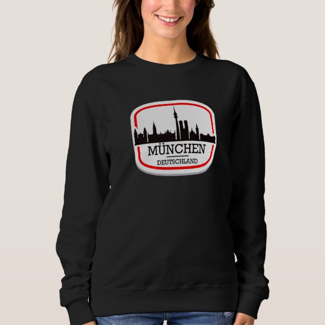 Sweatshirt Ich Liebe München Tee Cool Munich Skyline Graphiqu (Devant)