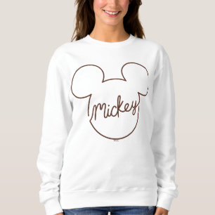 Sweatshirt Icône de nom graphique en ligne continue de Mickey