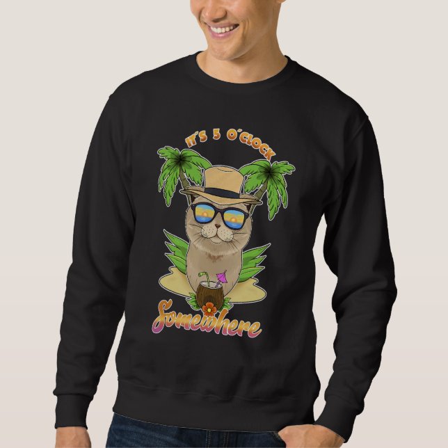 Sweatshirt Il est 5 heures quelque part en buvant Scottish Fo (Devant)