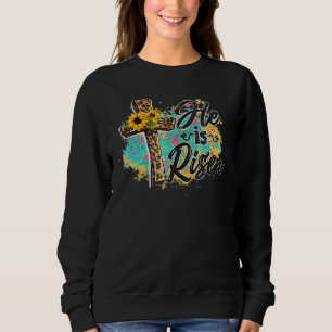 Sweatshirt Il est ressuscité Leopard Arc-en-ciel Christian Jé