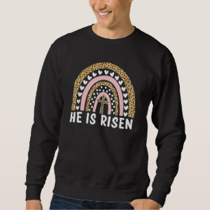 Sweatshirt Il est ressuscité Leopard Arc-en-ciel Christian Jé