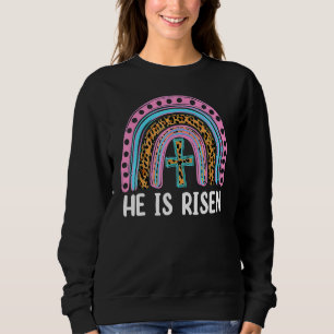 Sweatshirt Il est ressuscité Leopard Arc-en-ciel Christian Jé