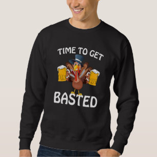 Sweatshirt Il Est Temps D'Obtenir La Bière Basée Thanksgiving