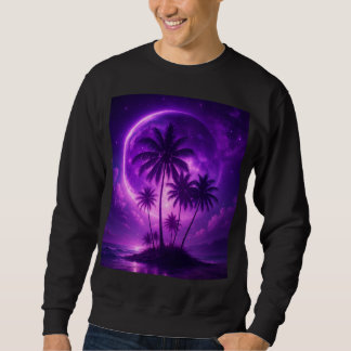 Sweatshirt Île de la Lune Violette Paysage de Rêve