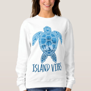 Sweatshirt Ile Vibes Tropical Coucher de soleil Design de tor