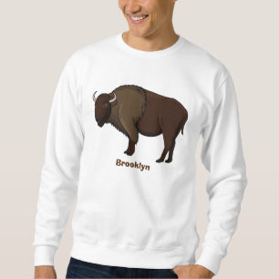 Sweatshirt Illustration de bison américain heureux