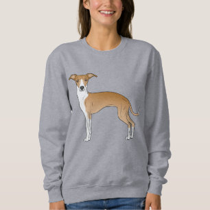 Sweatshirt Illustration de chien italien gris et blanc