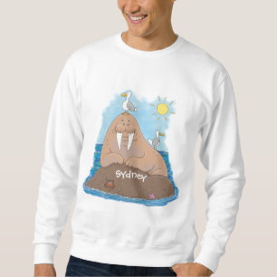 Sweatshirt Illustration de dessin animé de morse heureux drôl